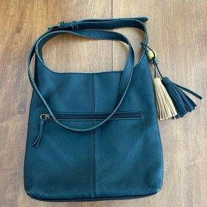 Black Leather Crossbody by The Sak